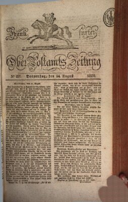 Frankfurter Ober-Post-Amts-Zeitung Donnerstag 24. August 1820
