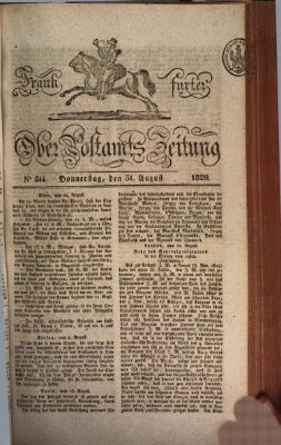 Frankfurter Ober-Post-Amts-Zeitung Donnerstag 31. August 1820