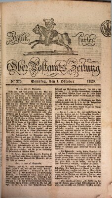 Frankfurter Ober-Post-Amts-Zeitung Sonntag 1. Oktober 1820
