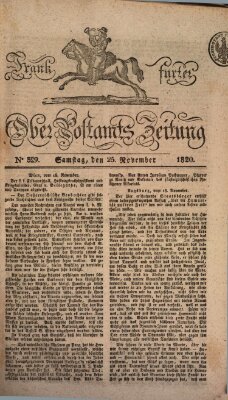 Frankfurter Ober-Post-Amts-Zeitung Samstag 25. November 1820