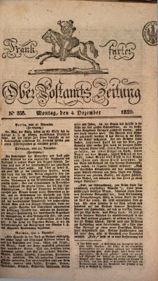 Frankfurter Ober-Post-Amts-Zeitung Montag 4. Dezember 1820