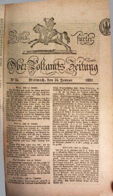 Frankfurter Ober-Post-Amts-Zeitung Mittwoch 24. Januar 1821