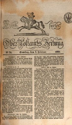 Frankfurter Ober-Post-Amts-Zeitung Samstag 3. Februar 1821