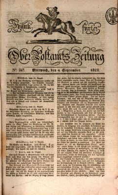 Frankfurter Ober-Post-Amts-Zeitung Mittwoch 4. September 1822