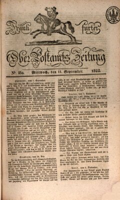 Frankfurter Ober-Post-Amts-Zeitung Mittwoch 11. September 1822
