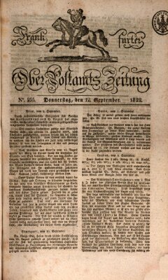 Frankfurter Ober-Post-Amts-Zeitung Donnerstag 12. September 1822