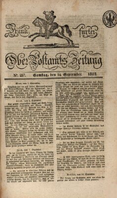Frankfurter Ober-Post-Amts-Zeitung Samstag 14. September 1822