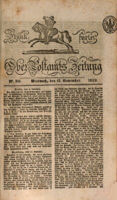 Frankfurter Ober-Post-Amts-Zeitung Mittwoch 13. November 1822