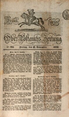 Frankfurter Ober-Post-Amts-Zeitung Freitag 29. November 1822