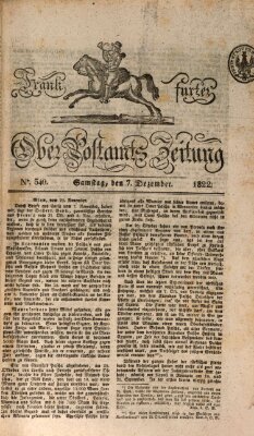 Frankfurter Ober-Post-Amts-Zeitung Samstag 7. Dezember 1822