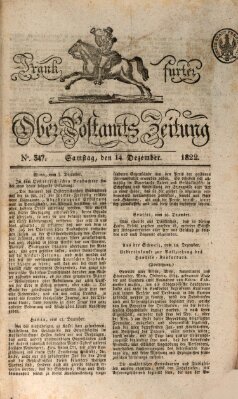 Frankfurter Ober-Post-Amts-Zeitung Samstag 14. Dezember 1822