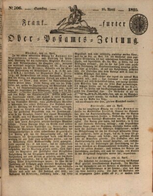Frankfurter Ober-Post-Amts-Zeitung Samstag 16. April 1825