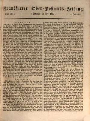 Frankfurter Ober-Post-Amts-Zeitung Sonntag 14. Juli 1833
