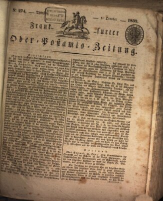 Frankfurter Ober-Post-Amts-Zeitung Dienstag 1. Oktober 1833