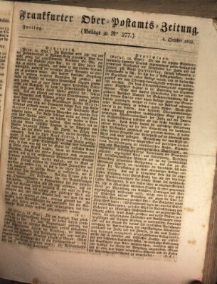 Frankfurter Ober-Post-Amts-Zeitung Freitag 4. Oktober 1833