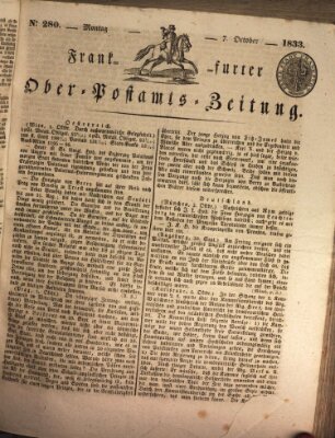 Frankfurter Ober-Post-Amts-Zeitung Montag 7. Oktober 1833