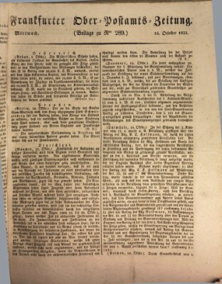 Frankfurter Ober-Post-Amts-Zeitung Mittwoch 16. Oktober 1833