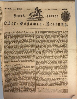 Frankfurter Ober-Post-Amts-Zeitung Freitag 18. Oktober 1833