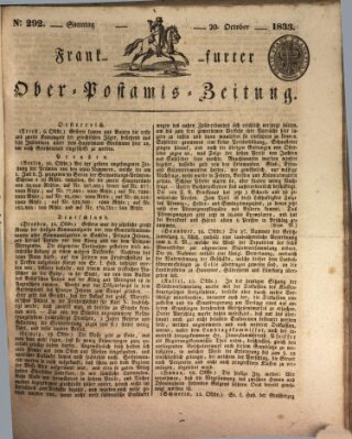 Frankfurter Ober-Post-Amts-Zeitung Sonntag 20. Oktober 1833