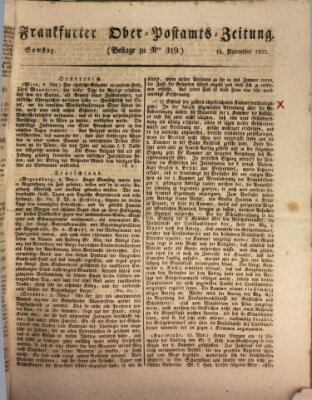 Frankfurter Ober-Post-Amts-Zeitung Samstag 16. November 1833