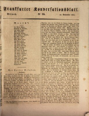 Frankfurter Ober-Post-Amts-Zeitung Mittwoch 20. November 1833