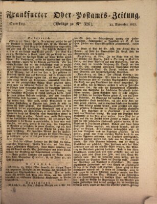 Frankfurter Ober-Post-Amts-Zeitung Samstag 23. November 1833