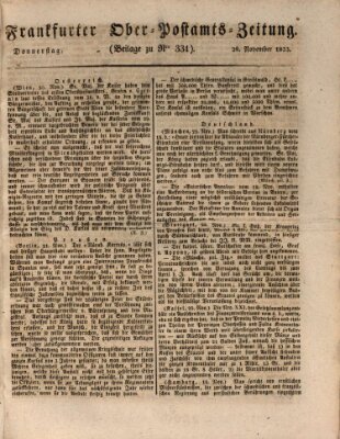 Frankfurter Ober-Post-Amts-Zeitung Donnerstag 28. November 1833