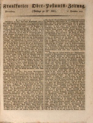 Frankfurter Ober-Post-Amts-Zeitung Dienstag 17. Dezember 1833