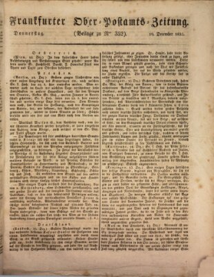 Frankfurter Ober-Post-Amts-Zeitung Donnerstag 19. Dezember 1833