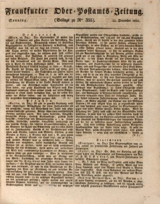 Frankfurter Ober-Post-Amts-Zeitung Sonntag 22. Dezember 1833