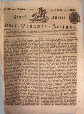 Frankfurter Ober-Post-Amts-Zeitung Sonntag 2. März 1834