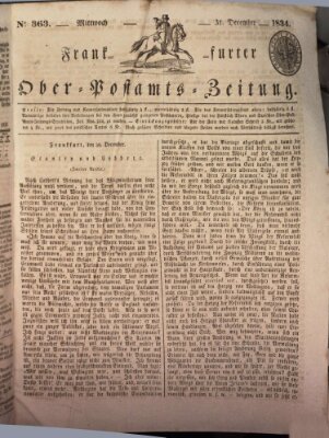 Frankfurter Ober-Post-Amts-Zeitung Mittwoch 31. Dezember 1834