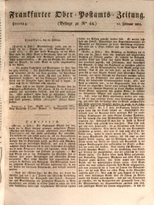 Frankfurter Ober-Post-Amts-Zeitung Freitag 13. Februar 1835