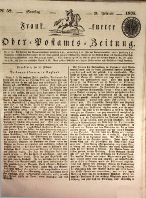 Frankfurter Ober-Post-Amts-Zeitung Samstag 21. Februar 1835