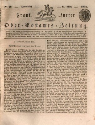 Frankfurter Ober-Post-Amts-Zeitung Donnerstag 19. März 1835