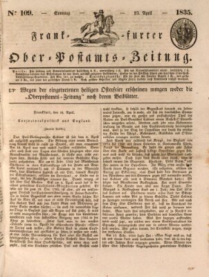 Frankfurter Ober-Post-Amts-Zeitung Sonntag 19. April 1835