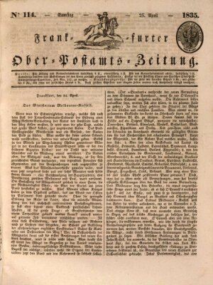Frankfurter Ober-Post-Amts-Zeitung Samstag 25. April 1835