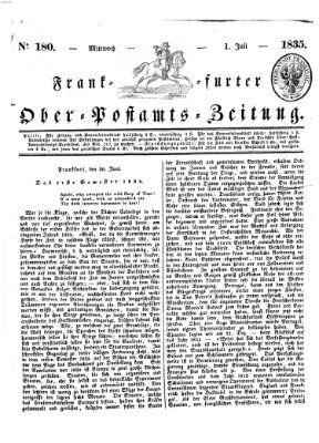 Frankfurter Ober-Post-Amts-Zeitung Mittwoch 1. Juli 1835