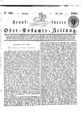 Frankfurter Ober-Post-Amts-Zeitung Sonntag 12. Juli 1835