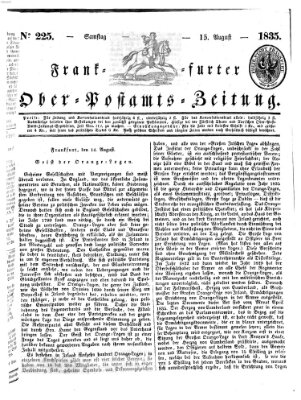 Frankfurter Ober-Post-Amts-Zeitung Samstag 15. August 1835