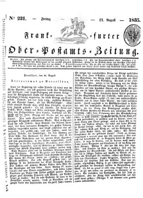 Frankfurter Ober-Post-Amts-Zeitung Freitag 21. August 1835