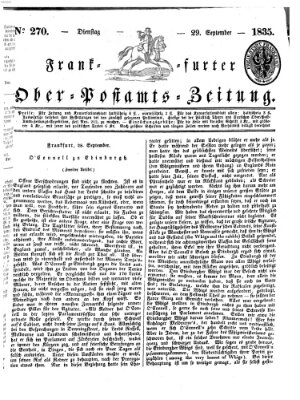 Frankfurter Ober-Post-Amts-Zeitung Dienstag 29. September 1835
