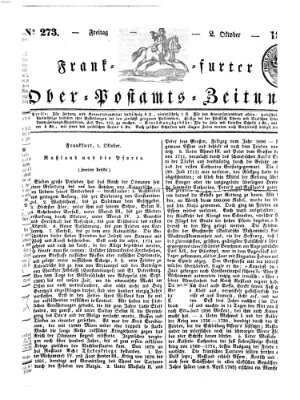 Frankfurter Ober-Post-Amts-Zeitung Freitag 2. Oktober 1835