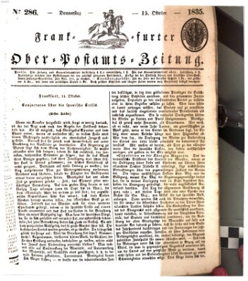 Frankfurter Ober-Post-Amts-Zeitung Donnerstag 15. Oktober 1835