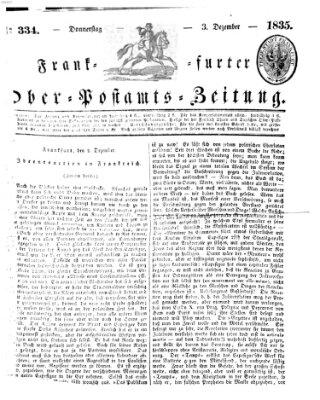 Frankfurter Ober-Post-Amts-Zeitung Donnerstag 3. Dezember 1835