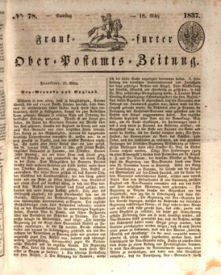 Frankfurter Ober-Post-Amts-Zeitung Samstag 18. März 1837