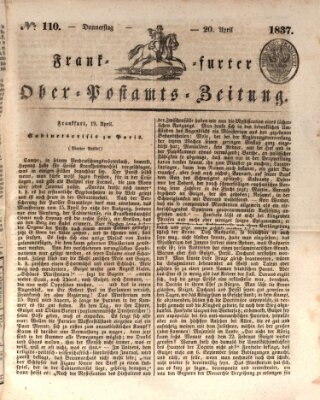 Frankfurter Ober-Post-Amts-Zeitung Donnerstag 20. April 1837