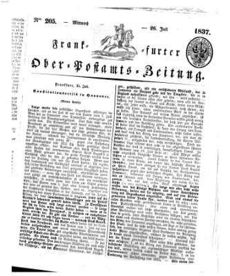 Frankfurter Ober-Post-Amts-Zeitung Mittwoch 26. Juli 1837