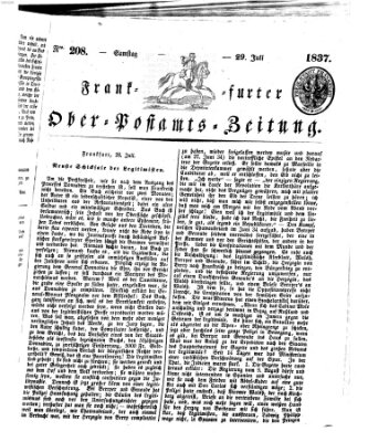 Frankfurter Ober-Post-Amts-Zeitung Samstag 29. Juli 1837