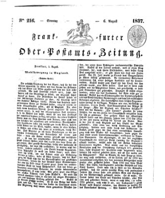 Frankfurter Ober-Post-Amts-Zeitung Sonntag 6. August 1837